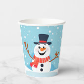 Sneeuwman Kerst Vakantie Party Paper cup Papieren Bekers (Voorkant)