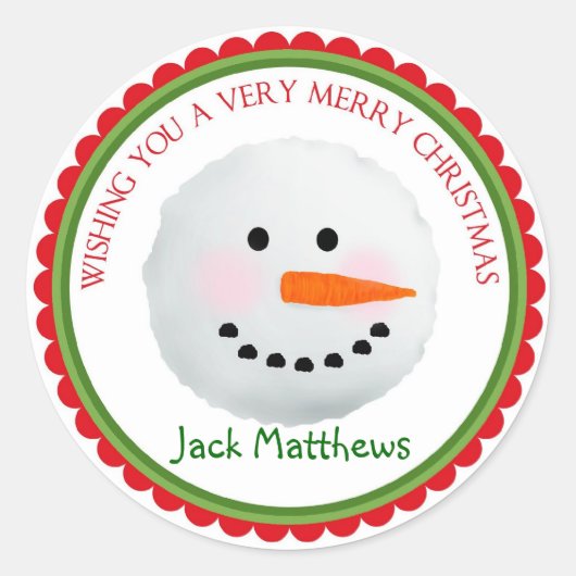 Sneeuwman Kerst Vakantie Stickers (Voorkant)