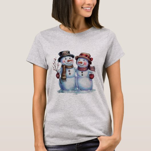 Sneeuwman Kerst  Vakantie T-shirt (Voorkant)