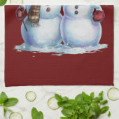 Sneeuwman Kerst  Vakantie Theedoek (Gevouwen)