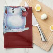 Sneeuwman Kerst  Vakantie Theedoek (Quarter Fold)