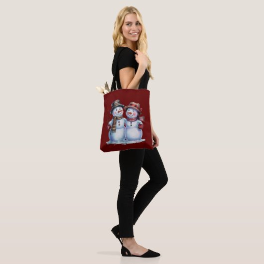 Sneeuwman Kerst  Vakantie Tote Bag (Op model)