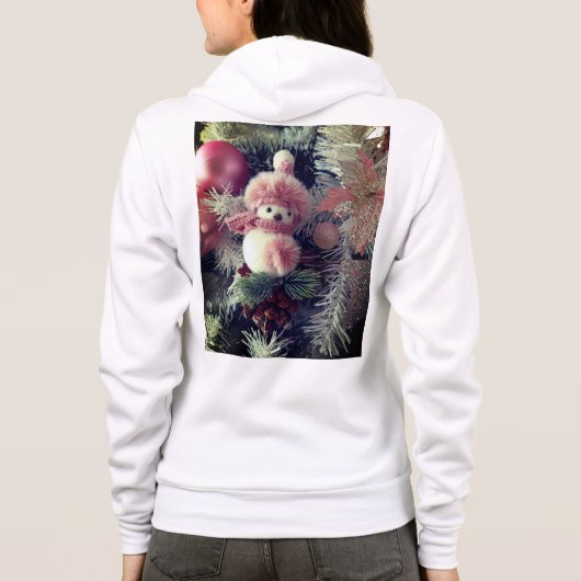 Sneeuwman Kerst Zip Hoodie (Achterkant)