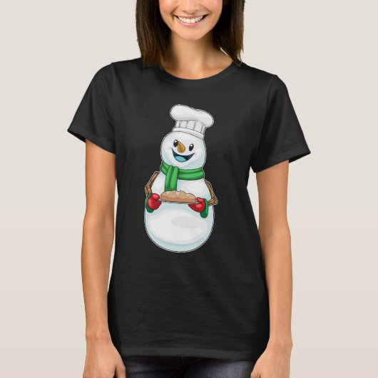 Sneeuwman Kerstbakker T-shirt (Voorkant)