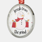 Sneeuwman Kerstbal Winkelspullen Metalen Ornament (Links)