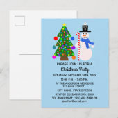 Sneeuwman & Kerstboom #3 Uitnodiging Briefkaart (Voorkant / Achterkant)