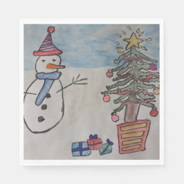 Sneeuwman & Kerstboom Servet