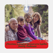 Sneeuwman Kerstboom sneeuwfoto Vierkant Ornament (Achterkant)