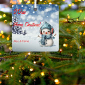 Sneeuwman Kerstboom Snow Metal Square Ornament