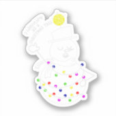 Sneeuwman Kerstboom Sticker (Voorkant)
