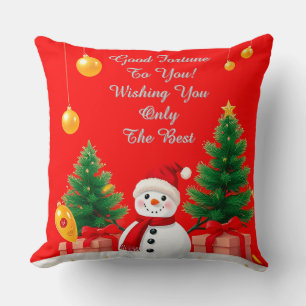 Sneeuwman Kerstboom Vakantiedecoratie Winter Kussen