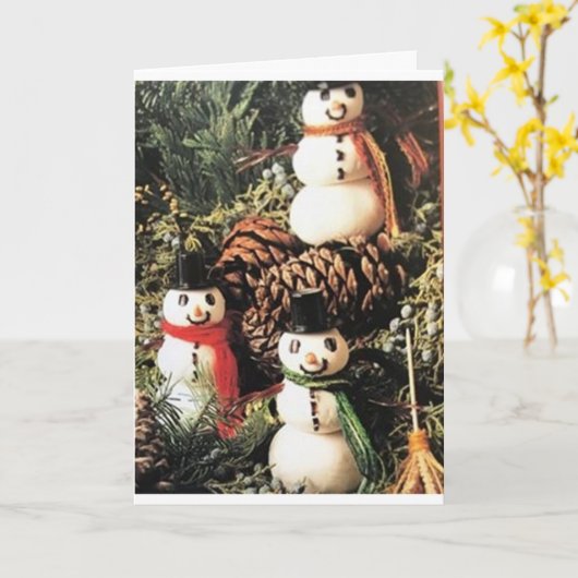 **SNEEUWMAN** KERSTBOOM WENSEN VOOR JOU!** KAART (Gele Bloem)