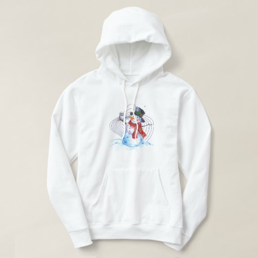 Sneeuwman Kerstcadeau Hoodie (Design voorkant)