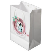 Sneeuwman Kerstcadeautassen Medium Cadeauzakje (Voorkant Gekanteld)