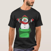 Sneeuwman Kerstdoos T-shirt (Voorkant)