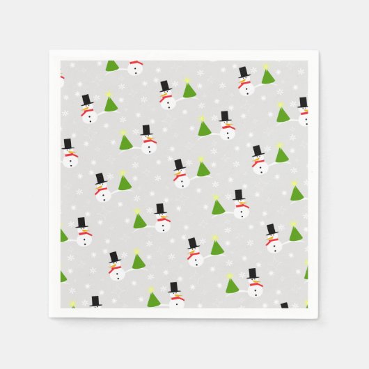 Sneeuwman Kerstfeest Servetten (Voorkant)