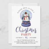 Sneeuwman Kerstfeest Uitnodiging voor verjaardag (Voorkant)