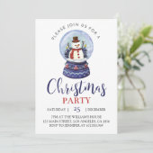 Sneeuwman Kerstfeest Uitnodiging voor verjaardag (Staand voorkant)