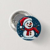 Sneeuwman Kerstfeest Vrolijkheid Ronde Button 3,2 Cm (Voorkant /achterkant)