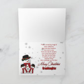 Sneeuwman Kerstgroet - Kleindochter Feestdagen Kaart (Binnen)