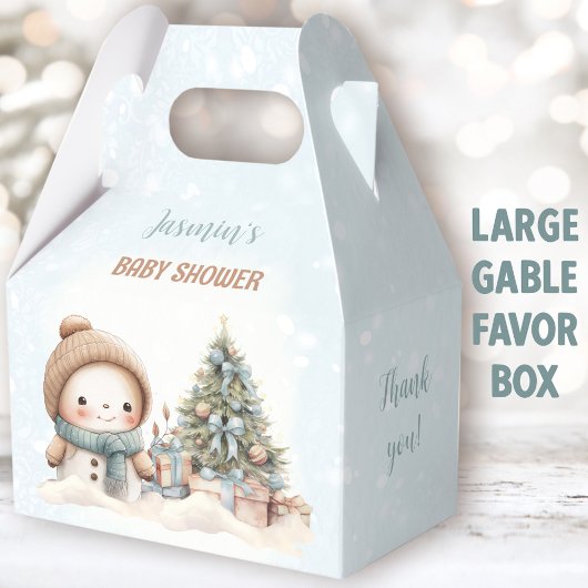  Sneeuwman Kerstjongen Baby shower Groot Bedankdoosjes