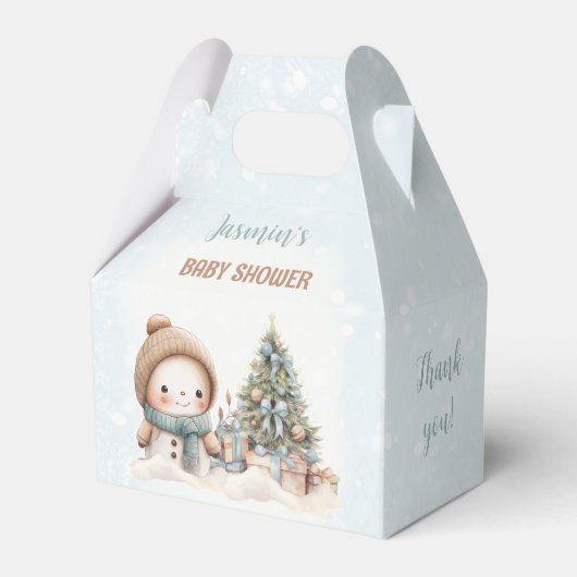  Sneeuwman Kerstjongen Baby shower Klein Bedankdoosjes (Voorkant Zijde)