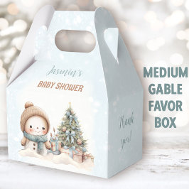  Sneeuwman Kerstjongen Baby shower Medium Bedankdoosjes