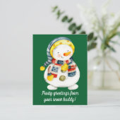 Sneeuwman Kerstkaart (Staand voorkant)