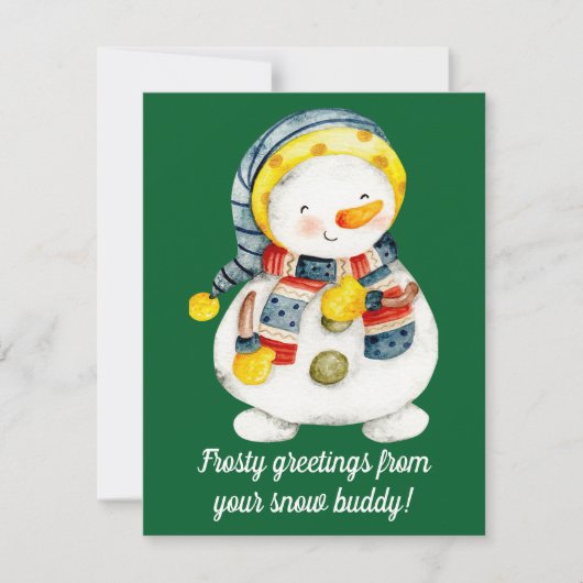 Sneeuwman Kerstkaart (Voorkant)