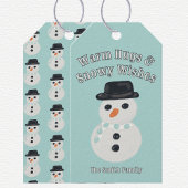 Sneeuwman Kerstkaart Cadeaulabel