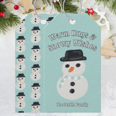 Sneeuwman Kerstkaart Cadeaulabel