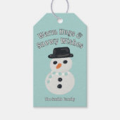 Sneeuwman Kerstkaart Cadeaulabel (Voorkant)