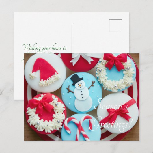 sneeuwman kerstkoekjes feestdagenkaart (Voorkant / Achterkant)