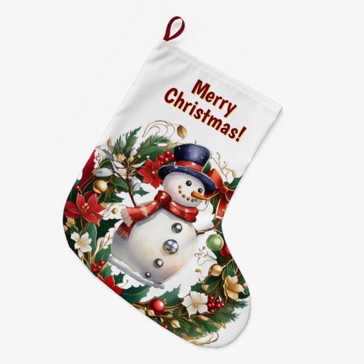  sneeuwman kerstkous grote kerstsok (Voorkant (Hangend))