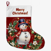 sneeuwman kerstkous grote kerstsok (Voorkant)