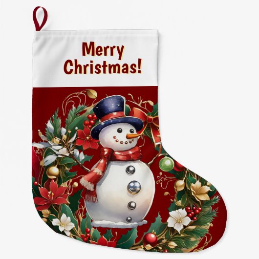  sneeuwman kerstkous grote kerstsok (Voorkant)