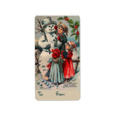  sneeuwman kerstlabels etiket (Voorkant)
