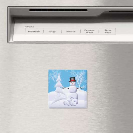 Sneeuwman Kerstmagneet Magneet (Insitu (Vaatwasser))