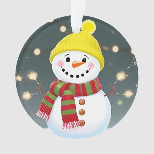 Sneeuwman Kerstman Ornament Kerstcadeau Decoratie (voorkant)
