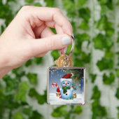 Sneeuwman Kerstman Sleutelhanger (Hand)