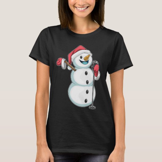 Sneeuwman Kerstman Zanger T-shirt (Voorkant)