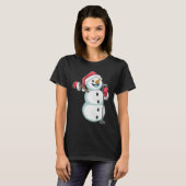 Sneeuwman Kerstman Zanger T-shirt (Voorkant volledig)