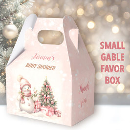 Sneeuwman Kerstmeisje Baby shower Klein Bedankdoosjes
