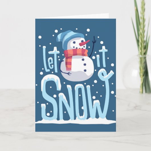 sneeuwman Kerstmis Feestdagen Kaart (Voorkant)