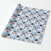 Sneeuwman Kerstmis Giftwrap Roll van Cadeaupapier (Uitgerold)