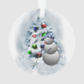 Sneeuwman Kerstmis Golfbal Ornament (achterkant)