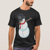 Sneeuwman Kerstmis Hip Hop Dance Dab T-shirt (Voorkant)