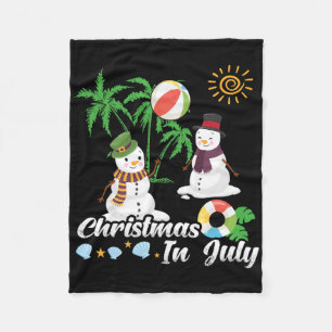 Sneeuwman Kerstmis in juli Grappige Hawaiaanse zom Fleece Deken