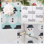 Sneeuwman Kerstmis Inpakpapier Vel