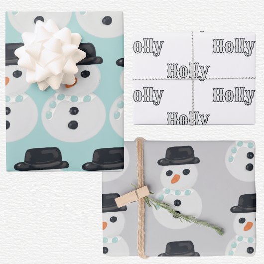Sneeuwman Kerstmis Inpakpapier Vel